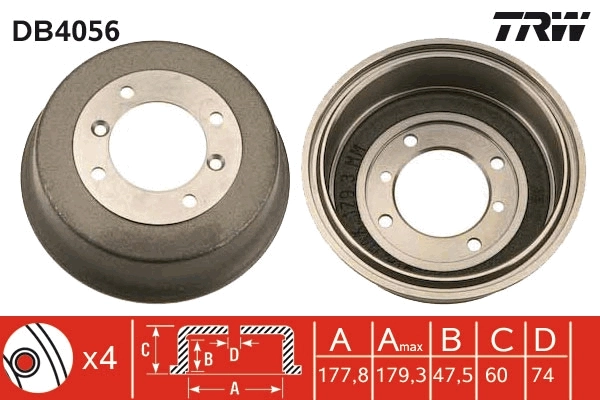 TRW DB4056 Brake Drum