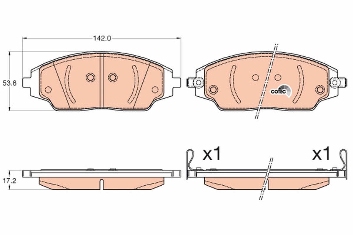 Brake Pad Set, disc brake COTEC GDB3579