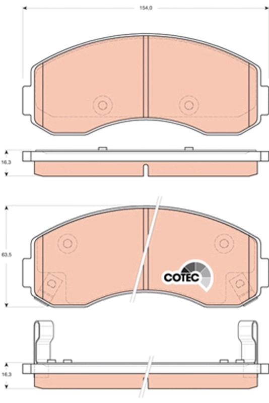 Brake Pad Set, disc brake COTEC GDB3434