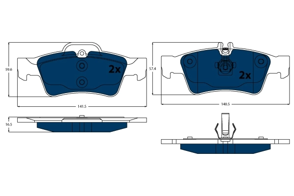 Brake Pad Set, disc brake ELECTRIC BLUE GDB1546BTE