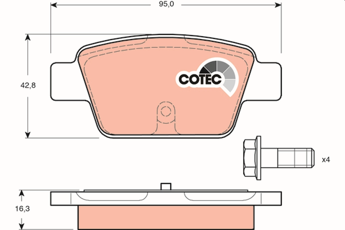 Brake Pad Set, disc brake COTEC GDB1485