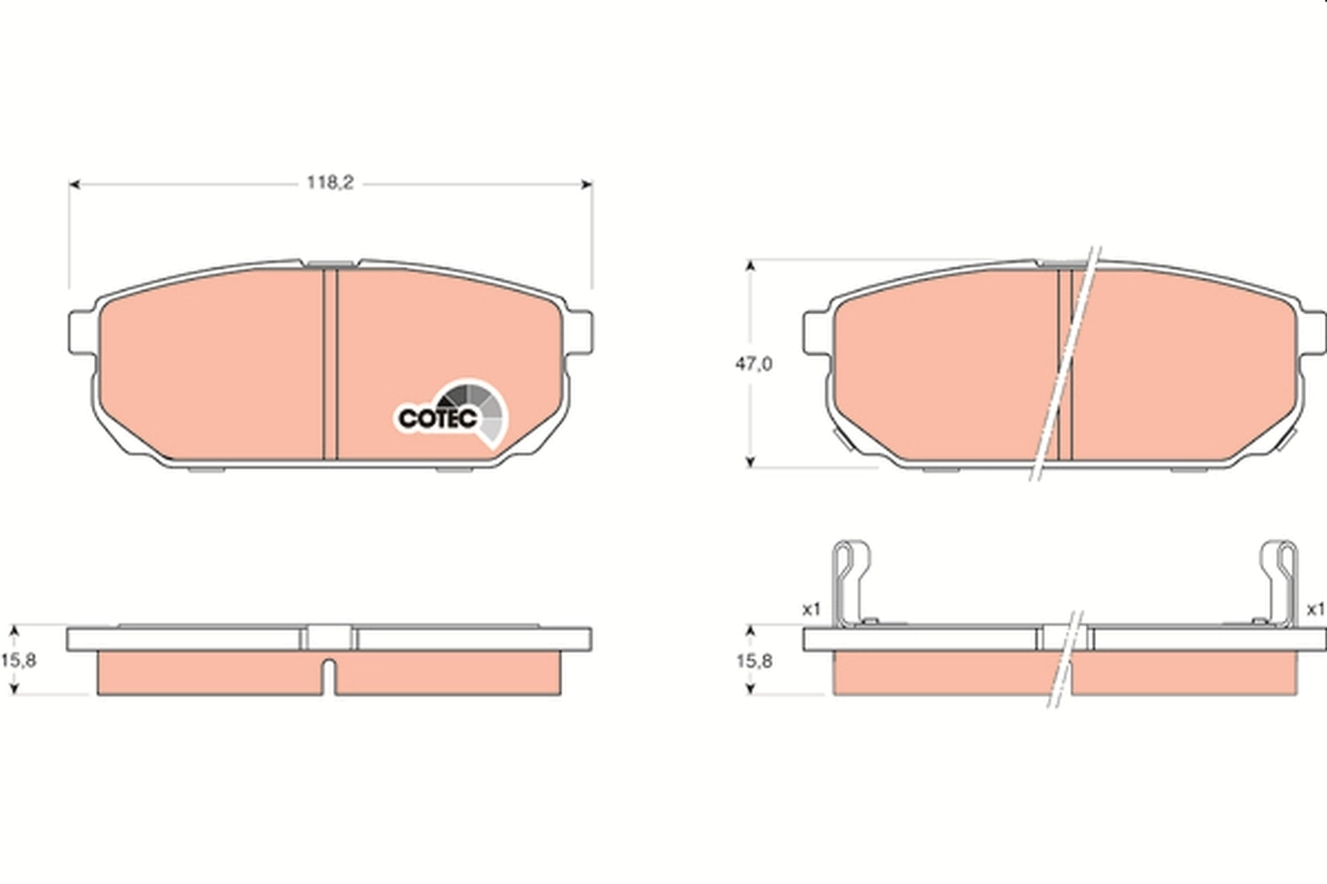 Brake Pad Set, disc brake COTEC GDB3344
