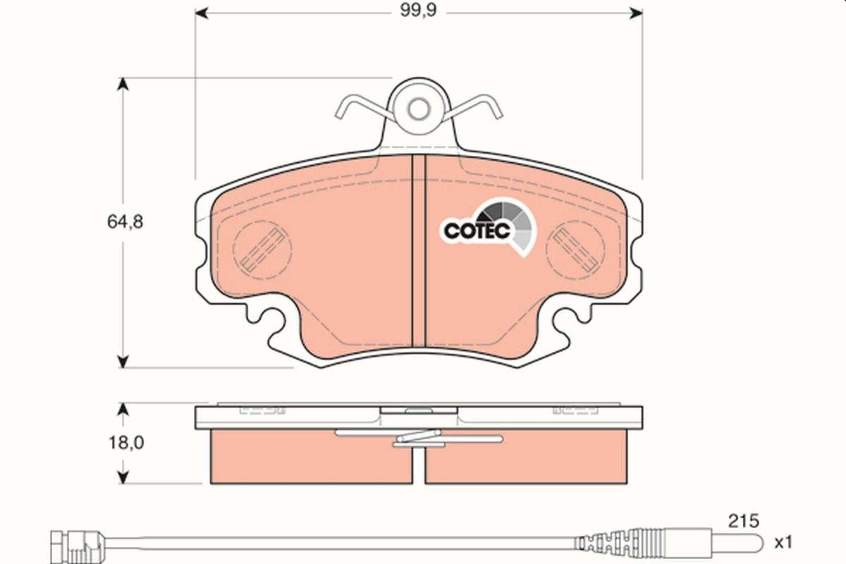 Brake Pad Set, disc brake COTEC GDB1465