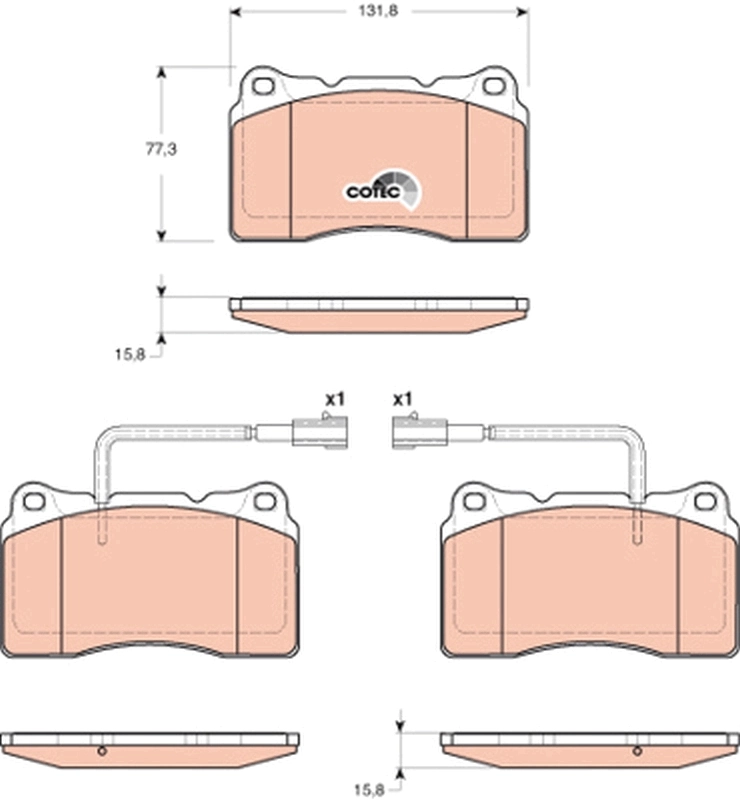 Brake Pad Set, disc brake COTEC GDB1648