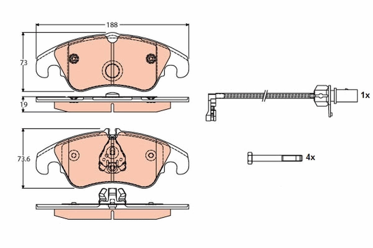 Brake Pad Set, disc brake COTEC GDB1768