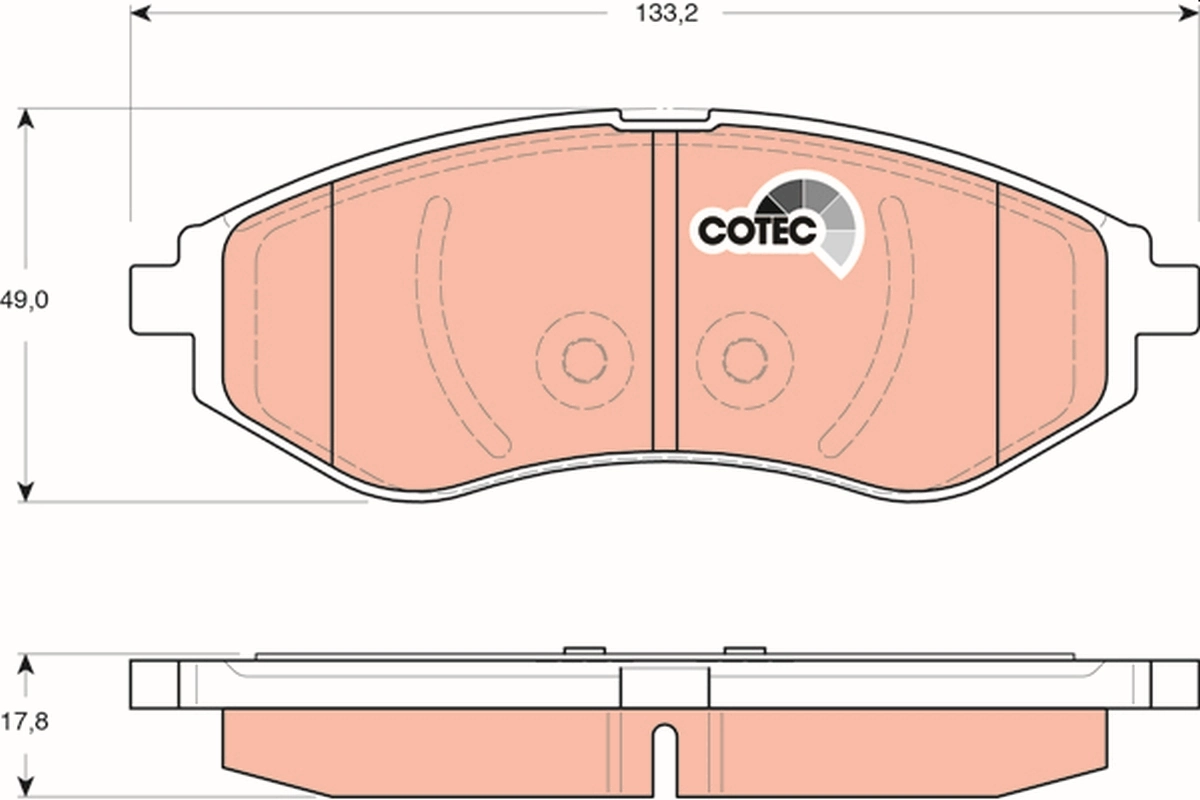 Brake Pad Set, disc brake COTEC GDB3330