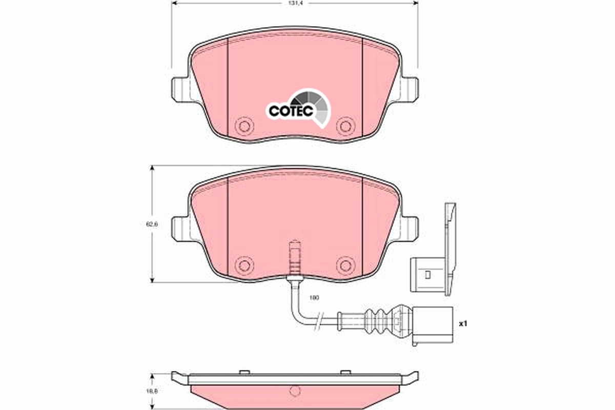 Brake Pad Set, disc brake COTEC GDB1472