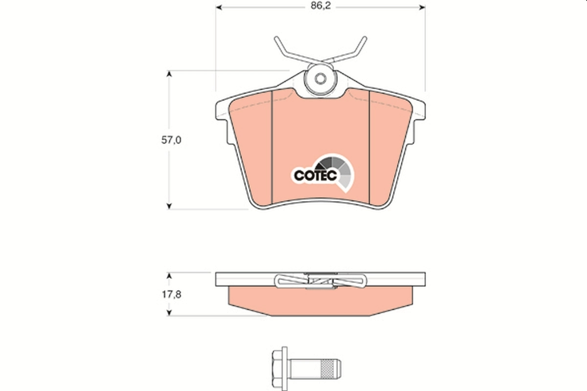 Bremsbelagsatz, Scheibenbremse COTEC GDB1596