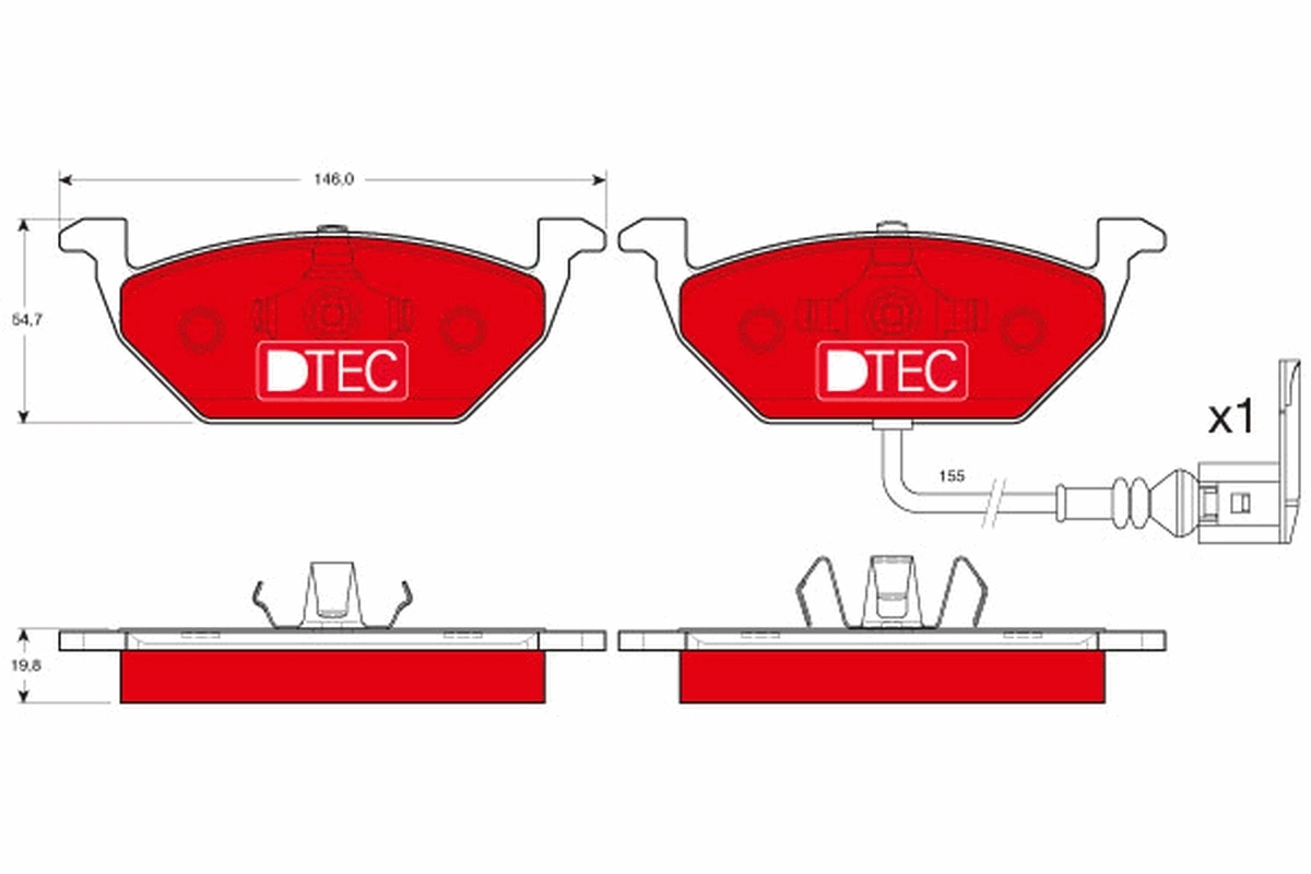Brake Pad Set, disc brake DTEC COTEC GDB1386DTE
