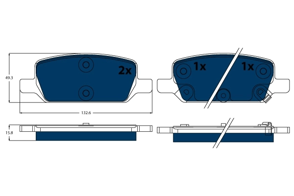 Brake Pad Set, disc brake ELECTRIC BLUE GDB2380BTE