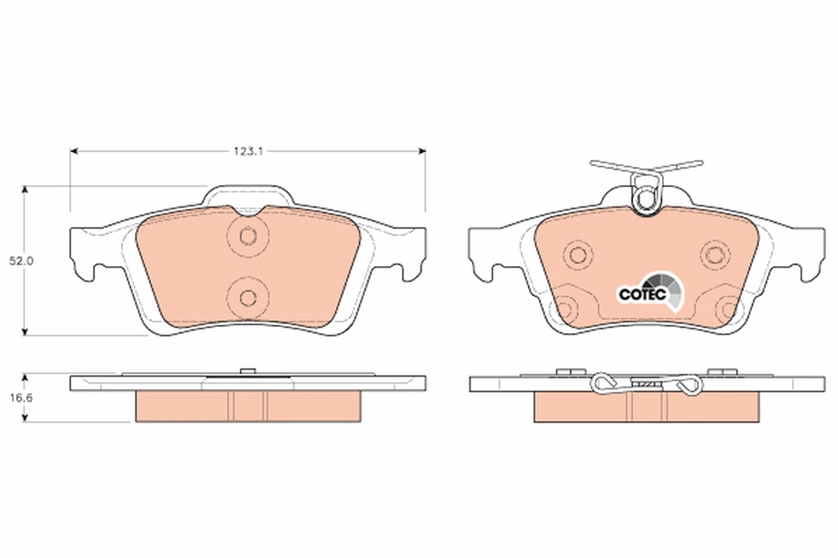 Brake Pad Set, disc brake COTEC GDB1938