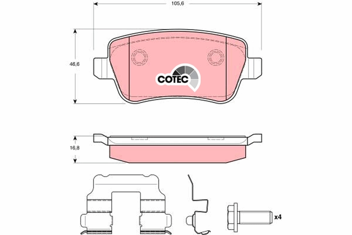 Brake Pad Set, disc brake COTEC GDB1637