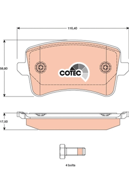 Brake Pad Set, disc brake COTEC GDB1765