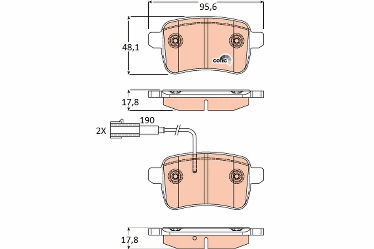 Brake Pad Set, disc brake COTEC GDB1905