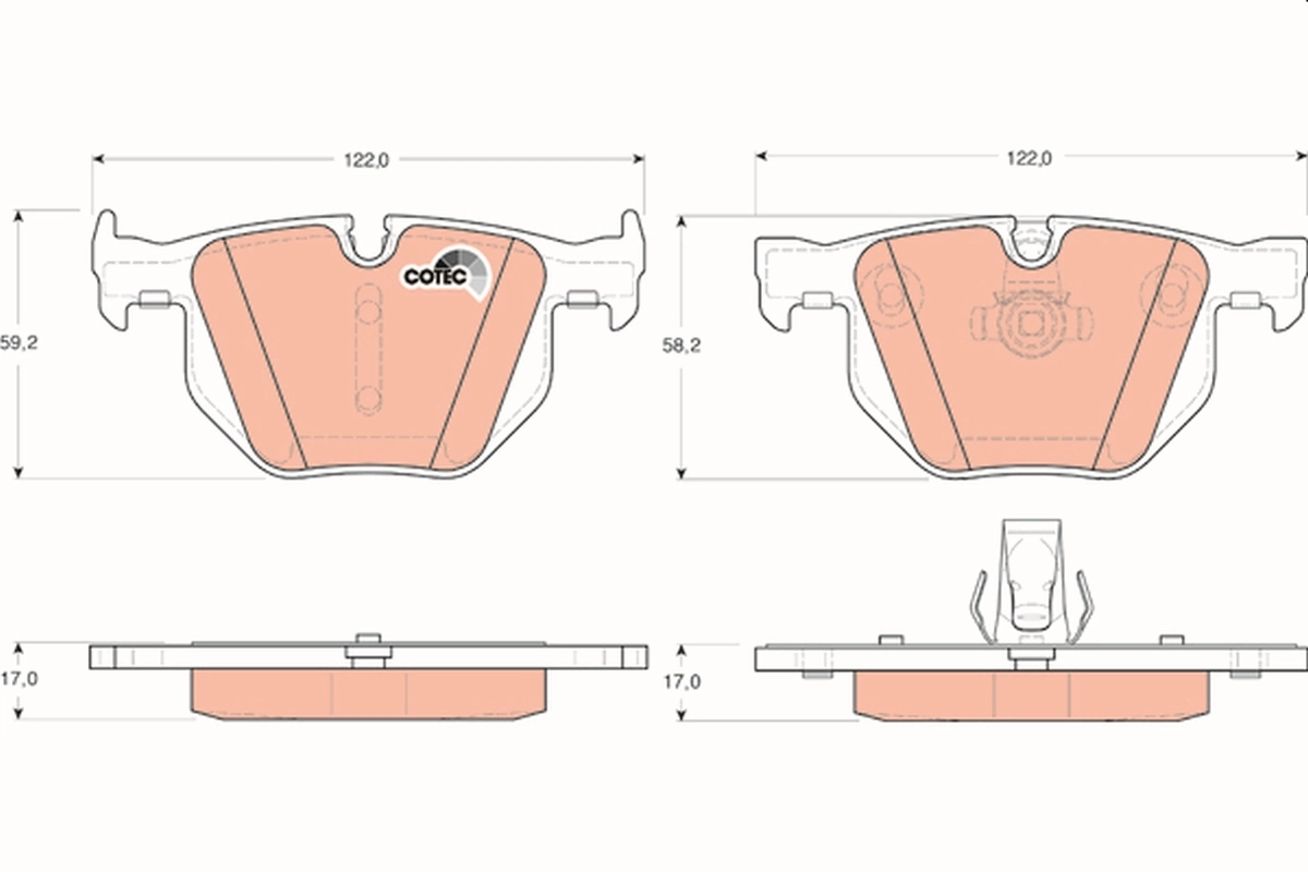 Bremsbelagsatz, Scheibenbremse COTEC GDB1727