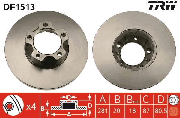 TRW DF1513 Brake Disc