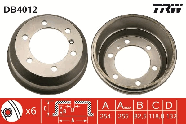 TRW DB4012 Brake Drum