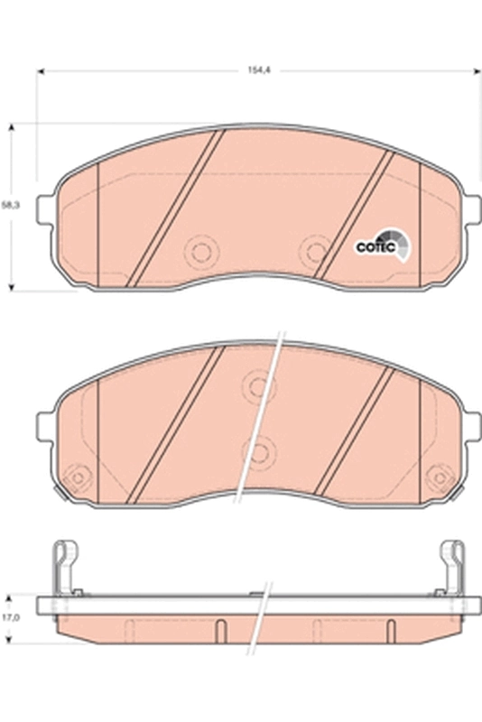 Brake Pad Set, disc brake COTEC GDB3433
