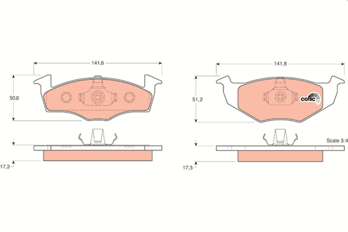 Brake Pad Set, disc brake COTEC GDB1274