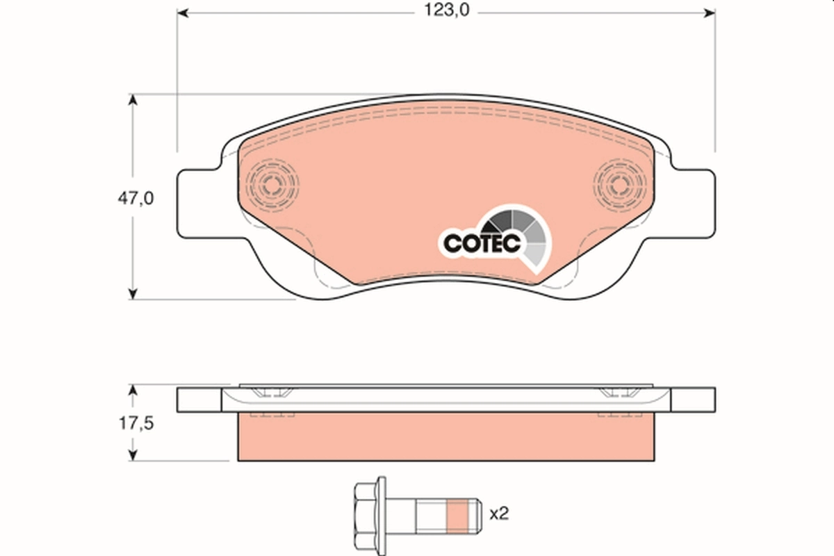Brake Pad Set, disc brake COTEC GDB1633