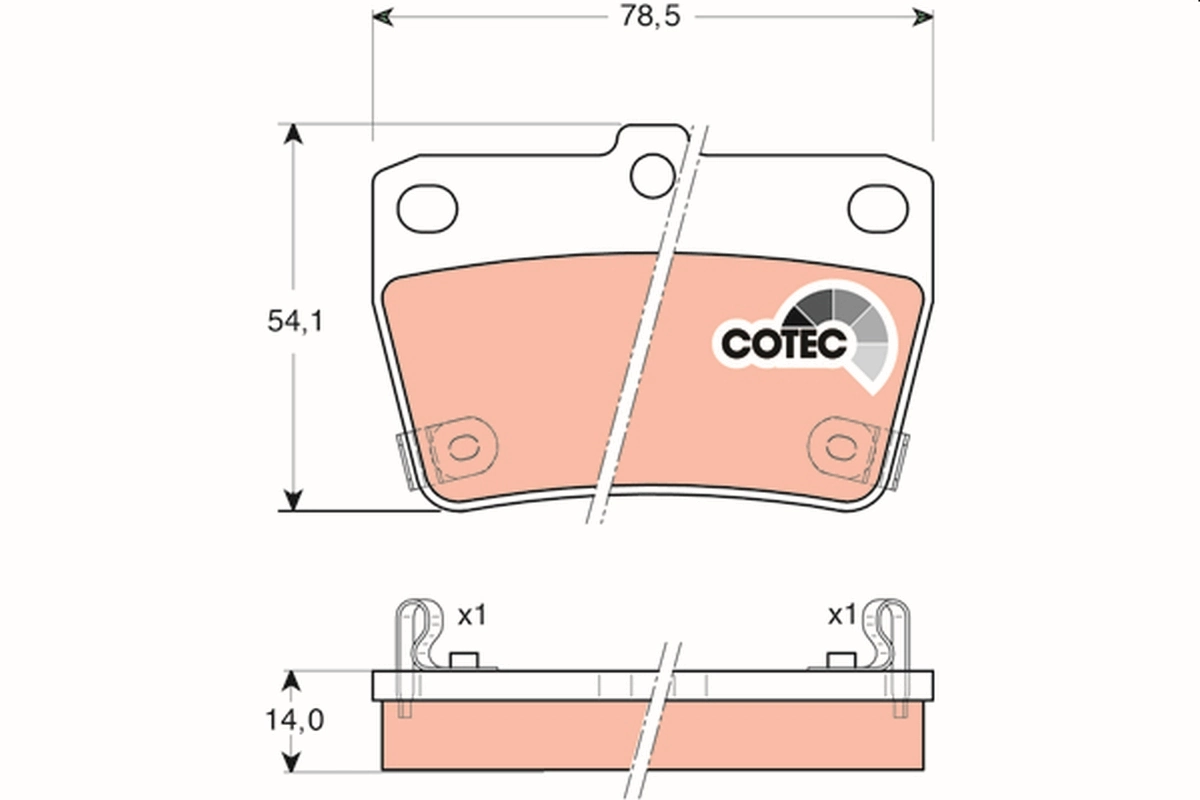 Brake Pad Set, disc brake COTEC GDB3279