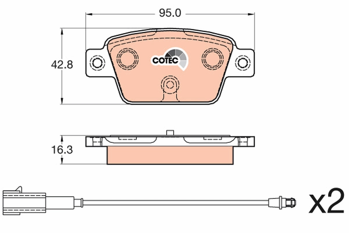Brake Pad Set, disc brake COTEC GDB2054