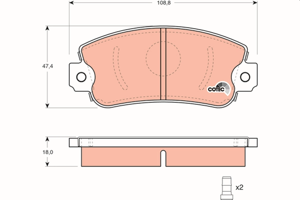 Brake Pad Set, disc brake COTEC GDB297