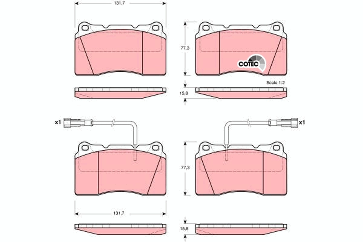 Brake Pad Set, disc brake COTEC GDB1363