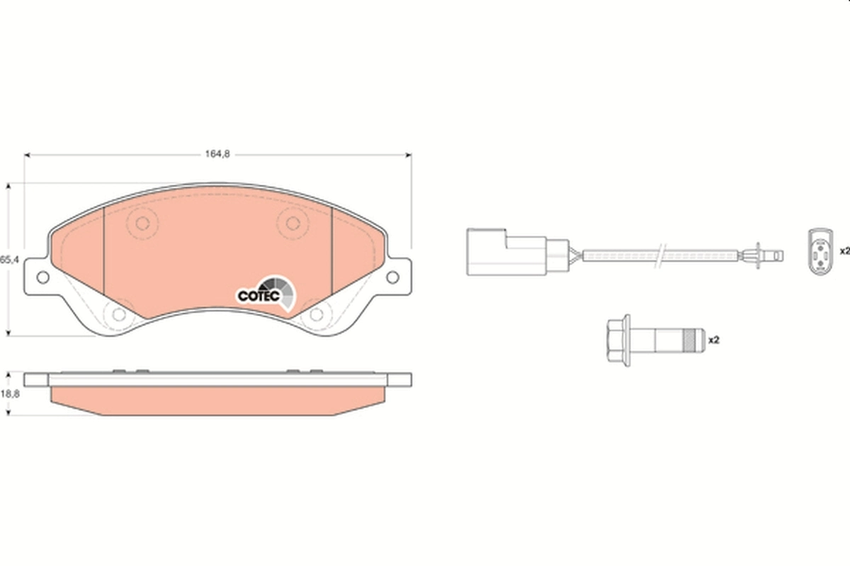 Brake Pad Set, disc brake COTEC GDB1723