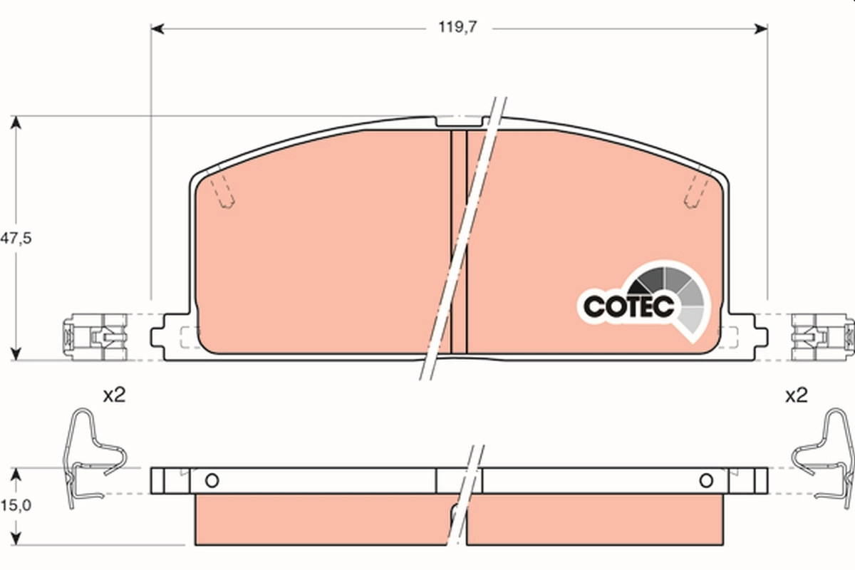 Juego de pastillas de freno COTEC GDB323