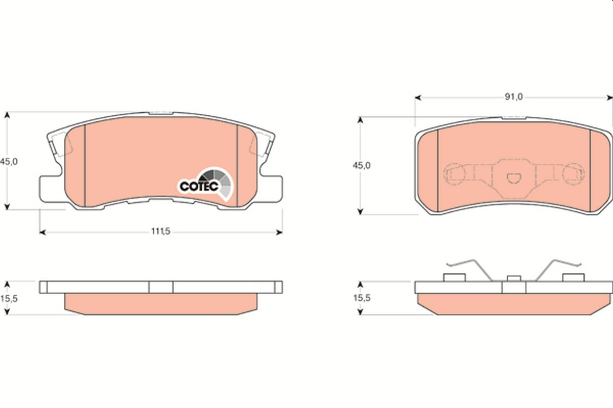 Brake Pad Set, disc brake COTEC GDB3247