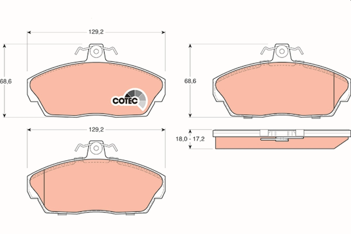 Brake Pad Set, disc brake COTEC GDB1319