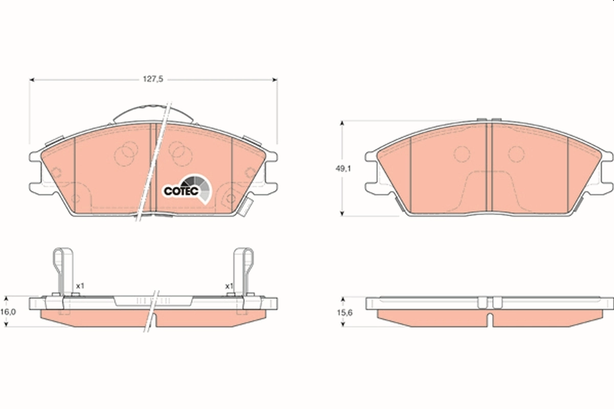 Brake Pad Set, disc brake COTEC GDB3331