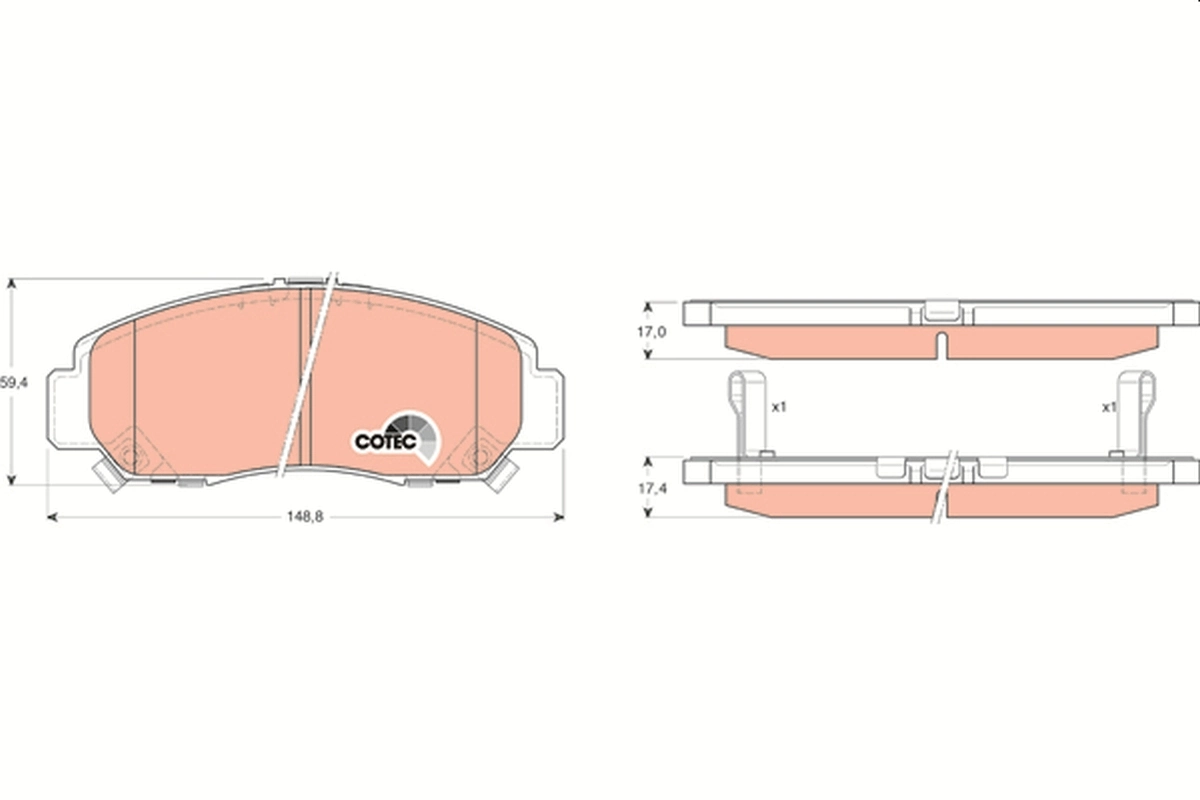 Brake Pad Set, disc brake COTEC GDB3268
