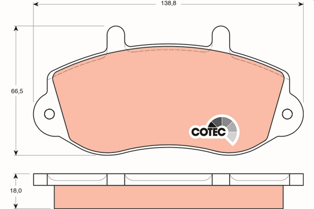 Brake Pad Set, disc brake COTEC GDB1380