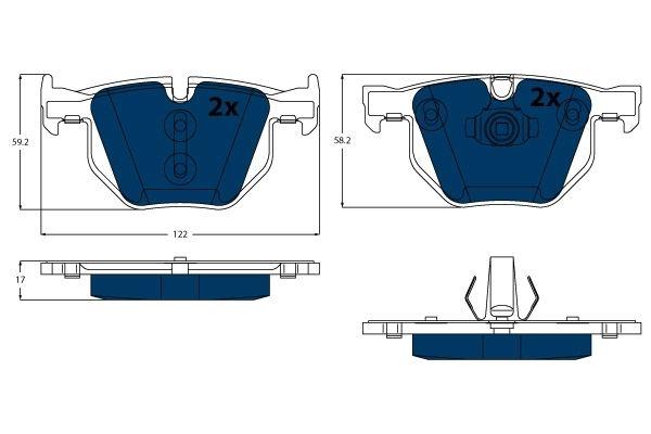 Brake Pad Set, disc brake ELECTRIC BLUE GDB1730BTE