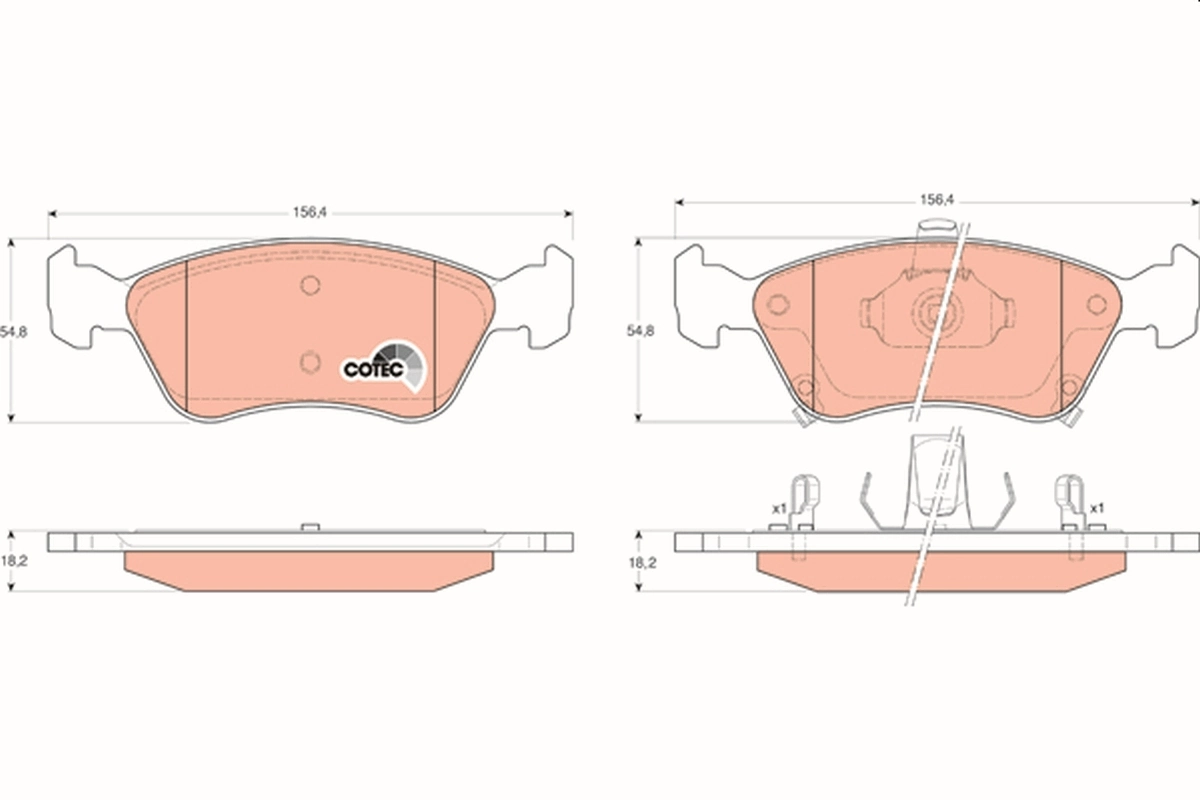 Brake Pad Set, disc brake COTEC GDB3163