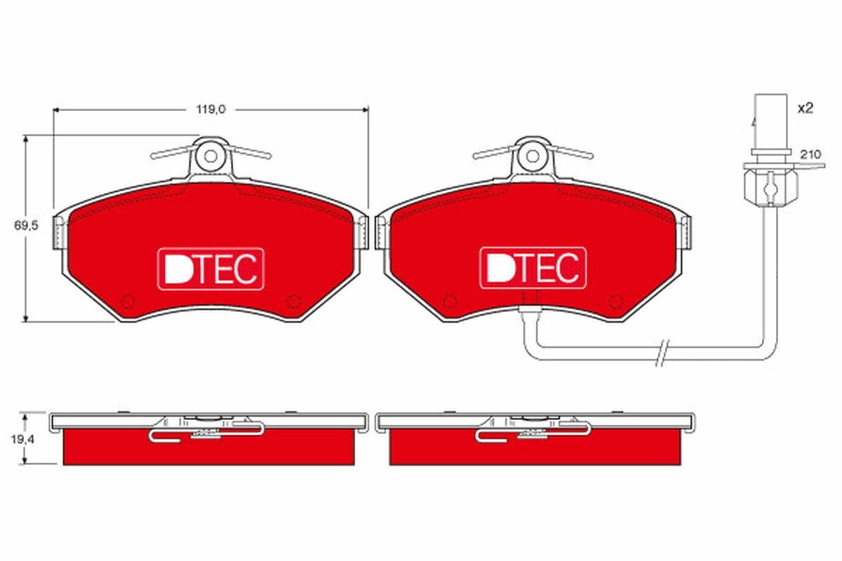 Brake Pad Set, disc brake DTEC COTEC GDB1366DTE
