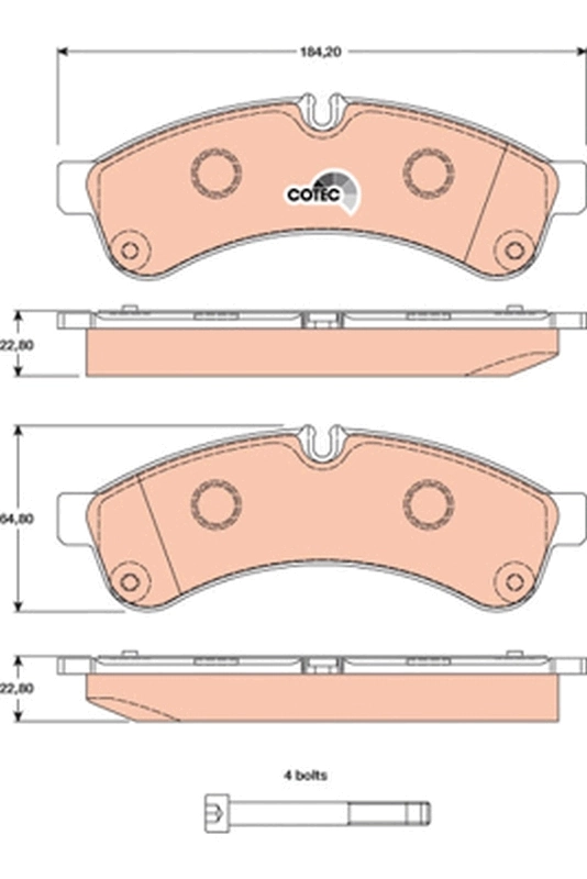 Brake Pad Set, disc brake COTEC GDB1780