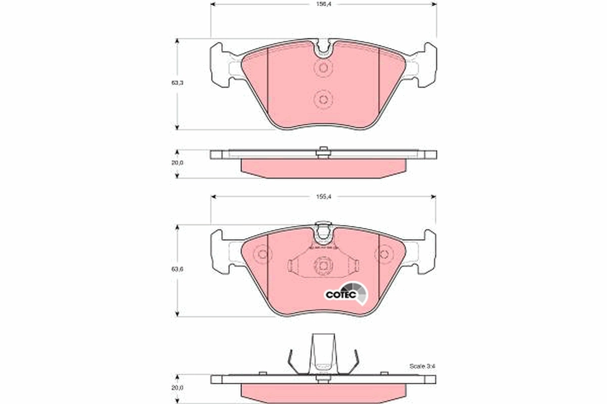 Brake Pad Set, disc brake COTEC GDB1577