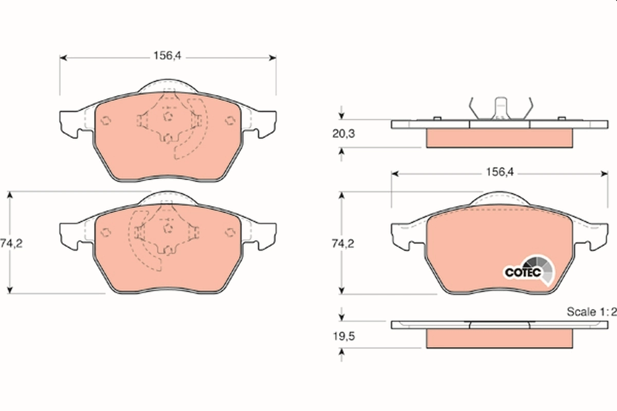 Brake Pad Set, disc brake COTEC GDB1376