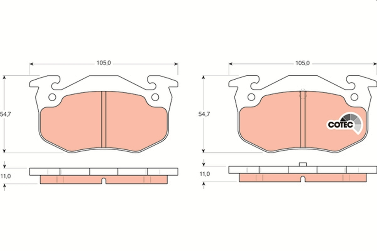 Brake Pad Set, disc brake COTEC GDB1305