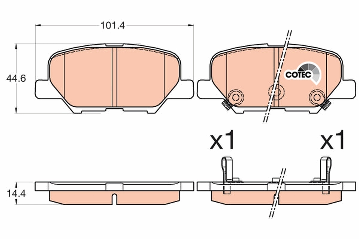 Brake Pad Set, disc brake COTEC GDB3583