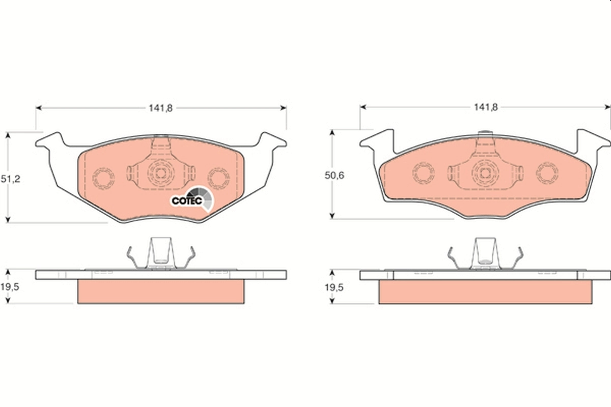 Brake Pad Set, disc brake COTEC GDB1218