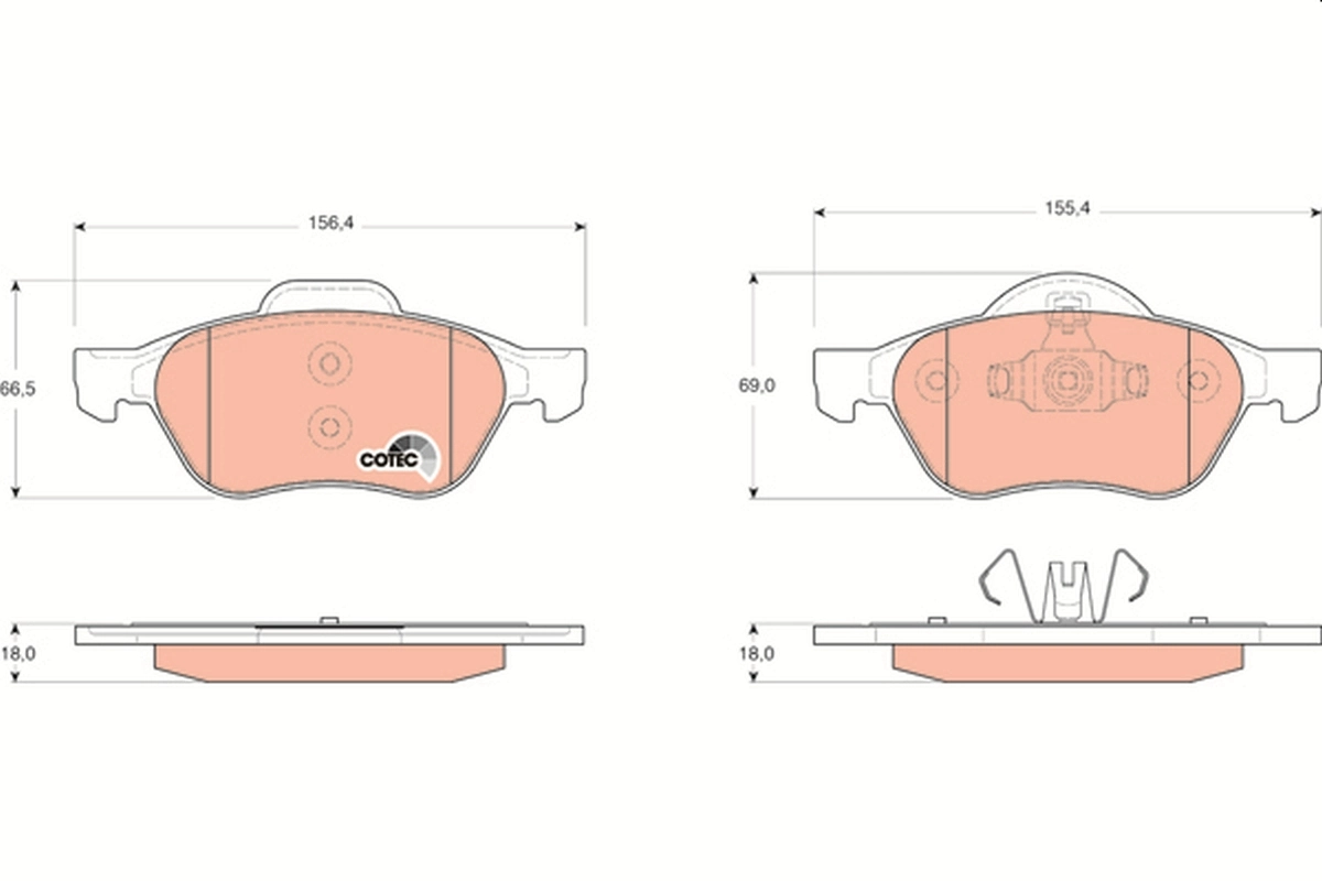Brake Pad Set, disc brake COTEC GDB1687