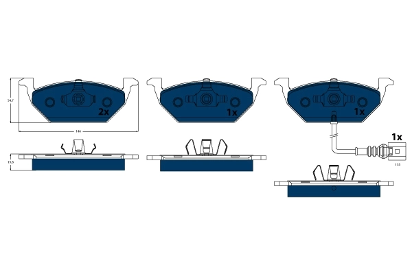 Brake Pad Set, disc brake ELECTRIC BLUE GDB1386BTE