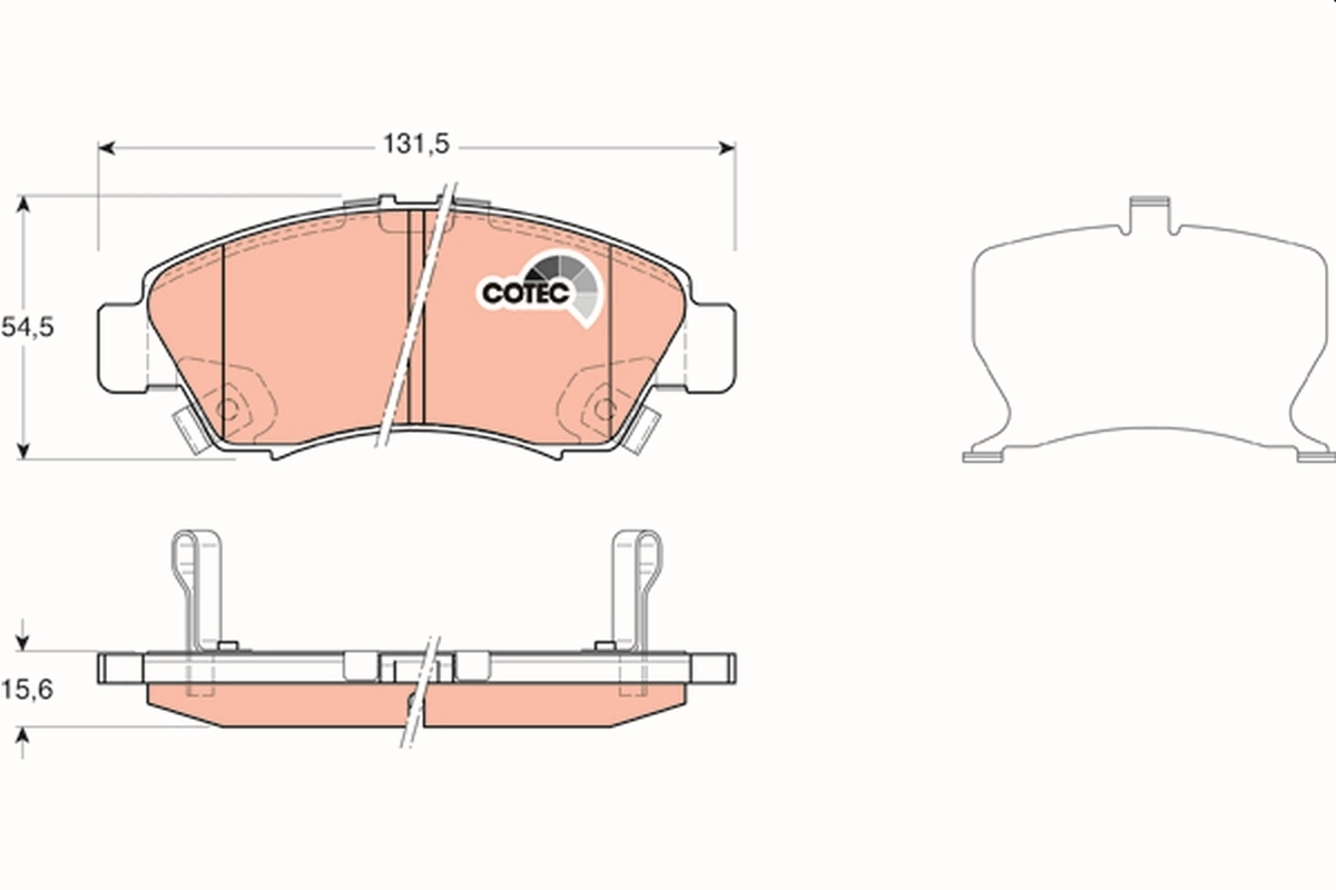 Brake Pad Set, disc brake COTEC GDB3212