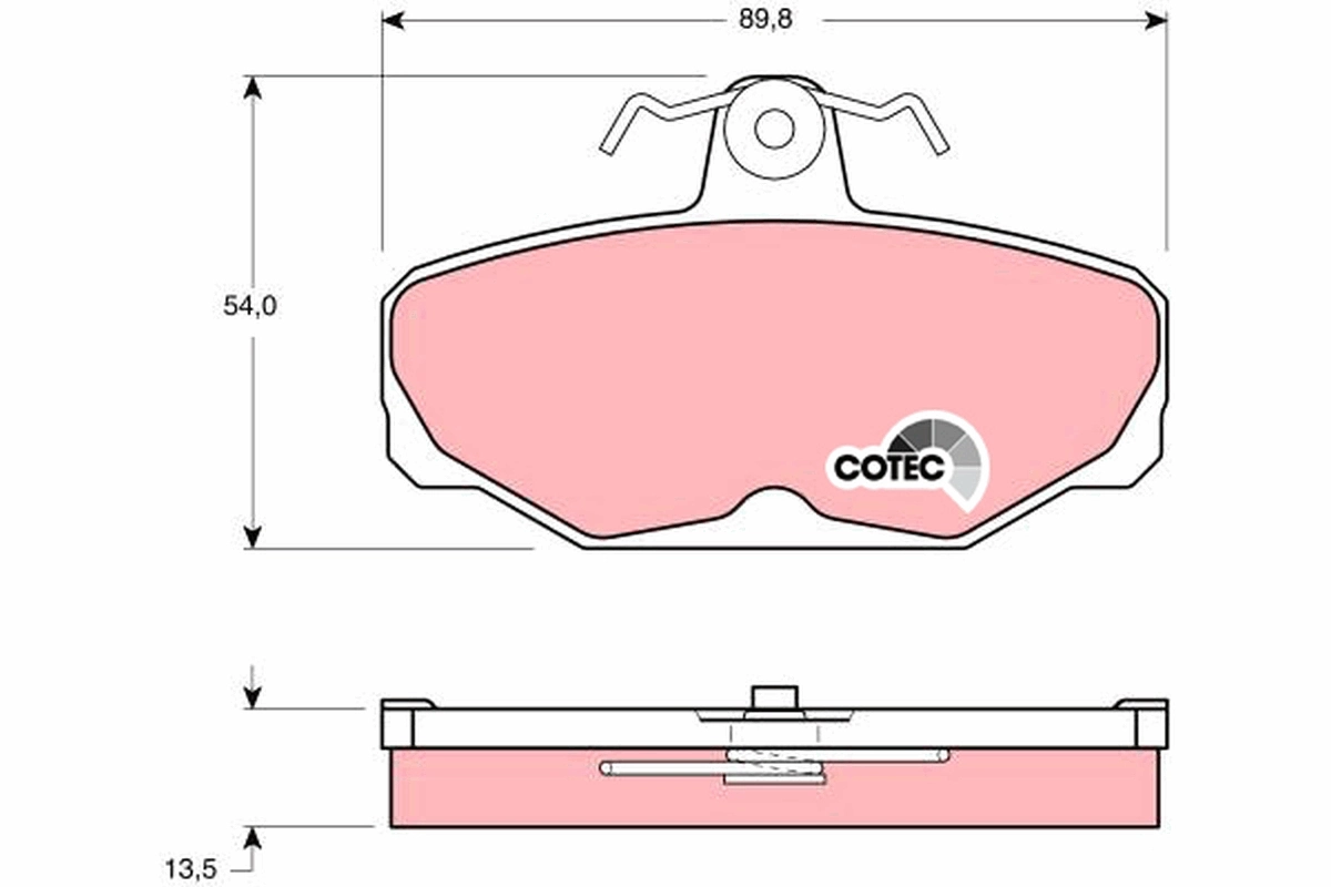 Brake Pad Set, disc brake COTEC GDB472