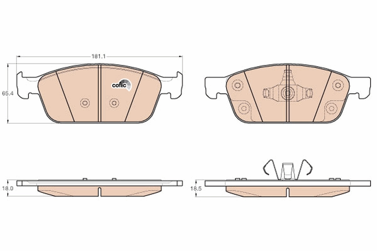 Brake Pad Set, disc brake COTEC GDB2009