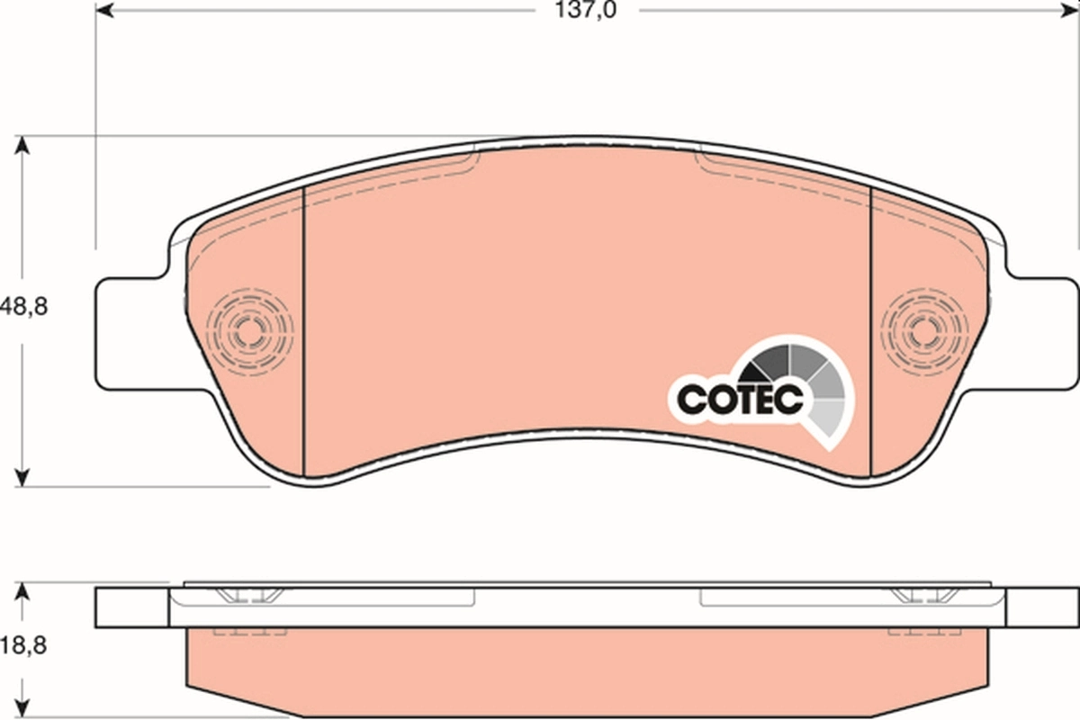 Brake Pad Set, disc brake COTEC GDB1682